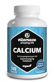 Calcium Tabletten hochdosiert vegan, 180 Tabletten für 3 Monate, 800 mg...