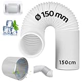 Abluftschlauch Klimagerät mit Adapter, Schlauch Klimaanlage Ø150mm Länge...