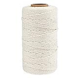 jijAcraft 100M Bäcker Bindfäden, Beige Baumwollschnur 2mm, Baumwoll-Garn...