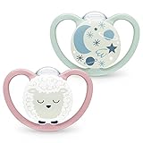 NUK Space Night Babyschnuller | 18-36 Monate | Im Dunkeln leuchtende...