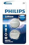 Philips Knopfzellen Batterien CR2025 2 Stück - Einwegbatterien 3V/150 mAh...