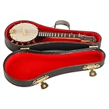 Laroal Mini-Banjo-Modell, hölzerne Miniatur-Musikinstrument-Figur mit...
