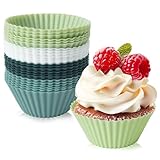 Muffinform Silikon 24 Stück Silikon Muffinförmchen Wiederverwendbare,...