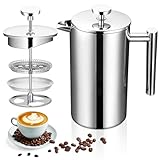 Kaffeebereiter French Press aus Edelstahl 1000ml Große Kapazität French...