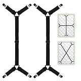 Zyren 2 Stück Bettlakenspanner Verstellbar, Elastische Bettlakenspanner,...