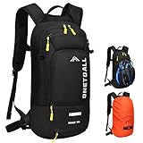 ONETOALL Fahrradrucksack klein mit Regenschutz und Helmnetz, MTB Rucksack...