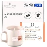 BEAUTY IMAGE Große Massagekerze - Passionsfruchtduft [80 g für 4-5...