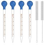 GGUFAY 4 Stück Pipette, Glaspipette Pipette 10ml Glas Pipette, mit 2...