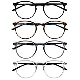 OPULIZE Met Lesebrille 4er Pack Schlank Runder Rahmen Federscharniere...