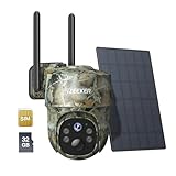 iZEEKER 4G LTE Solar Wildkamera, 2K-PTZ Wildtierkamera mit SD& SIM-Karte,...