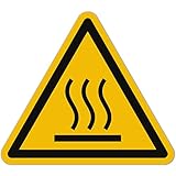 Vorsicht Heiß Aufkleber (15 Stück, 50 mm) - Gefahrensymbole Warnung vor...