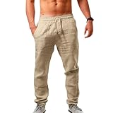 Puimentiua Leinenhose Herren,Lang Leichte Sommerhose,Schmal Fit...