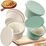 Rigidstone Pizzaballenbox mit Deckel 4er Set, Platzsparend Pizzateig Gären...