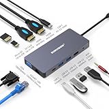 SUMVISION USB-C-Hub-Dockingstation, 100 W (12-in-1), 4K-HDMI-Adapter,...