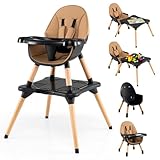 COSTWAY 6 in 1 Hochstuhl Baby, Kinderhochstuhl umwandelbar mit...
