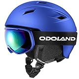 Odoland Skihelm und Skibrille Set, Snowboardhelm mit Snowboardbrille für...