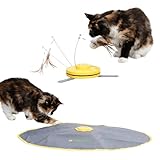 Kerbl Pet Katzenspielzeug 2in1 Catch the TailFeather, Federwedel, gelb,...