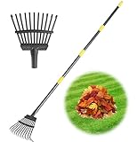 Rechen Garten, Laubrechen mit Stiel Metall mit 11 Zinken, 177 cm...