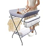 MEELRYD Baby Wickelkombi, Klappbar Wickelkommode, Mobiler Wickeltisch mit...