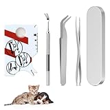 QINGYIWL Zeckenentferner 4er Set, Zeckenzange, Zeckenpinzette, Zeckenhaken...