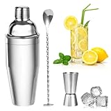 CEWROM Cocktail Shaker Set, 750ML Cocktailshaker Set, 3 Stück Edelstahl...