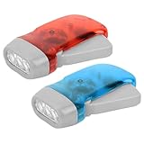 Keenso Camping Handkurbel Taschenlampe, 1 Paar LED Hand Power Mini Notfall...