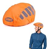 Fahrradhelm Regenschutz, Winddichter Helmüberzug Universal Reflektierende...