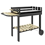 Outsunny Holzkohlegrill, Gartengrill mit Ablage, zwei Grillrost, Griff,...