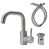 Minnhua Wasserhahn Bad Edelstahl, Waschtischarmatur 360° Drehbar, Armatur...