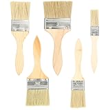 Flachpinsel 5er Set – Malerpinsel & Lackpinsel mit Holzgriff...
