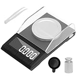 Feinwaage 0.001g mit Kalibriergewichte Grammwaage mit Tablett LED Anzeige...