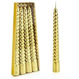 Bolosa 4 Stück Spiralkerzen Gold, Spitzkerzen, Lange Kerzen Gold,...