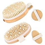 AKONE Trockenbürste Lymphdrainage 2 Stück, Wildschweinborsten Bürste,...