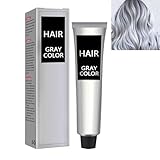 KOAHDE Temporäre Haarfarbe Creme,Unisex Graue Haarfarbe Creme,Silber Grau...