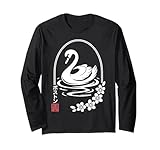 Boston in Katakana - Kawaii Schwan & Sakura Langarmshirt