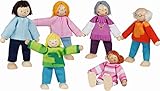 Goki Biegepuppen Moderne Familie: H= 9-11 cm, Holz und Textil, 6 Teile, per...