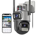 GUOANVISION Kamera Überwachung Aussen,6MP Dual Objektiv...