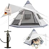 Skandika Luftzelt Tipi Hetta 460 Air Protect | Aufblasbares Familienzelt...