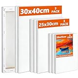 Koncci Leinwand zum Bemalen, 9 Stück 3 Größe Keilrahmen, 20x25, 25x30,...