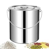 Edelstahl-Eimer mit Deckel, Aufbewahrungsbehälter mit Griffdeckel,...