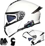 Bluetooth Modularer Motorradhelm Mit Schnellverschluss Full Face Dual...