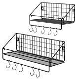 SONGMICS Wandregal im Industriestil, aus Metall, Traglast 15 kg/Regal, 2...