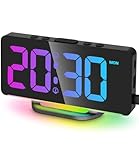 Goxiry Wecker Digital, 7-Zoll-LED-wecker, 10 Farben LED...