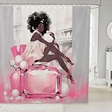 Schwarze Damen-Duschvorhänge, High-Heels, Parfüm, Paris, Eiffelturm,...