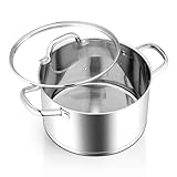 Homikit Suppentopf aus Edelstahl, mit Deckel, für Pasta-Sauce, Köcheln,...