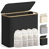 SONGMICS Wäschekorb mit Deckel, Wäschesammler mit 4 Fächern, 200 L,...