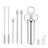 Jarcynious Fleischspritze 60ml, Edelstahl Marinadenspritze, Marinierspritze...