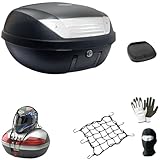 KOMPATIBEL MIT Aprilia SCARABEO 125 GT Koffer TOPCASE 52 LT SCHWARZ +...