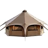 TOMOUNT Tipi Zelt Baumwolle 6-8 Personen Familienzelt Canvas Pyramiden...