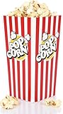 Gelbe Popcorntüte im Vintage-Stil für Kino- und Filmabende,...